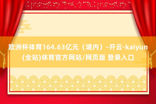 欧洲杯体育164.63亿元（境内）-开云·kaiyun(全站)体育官方网站/网页版 登录入口