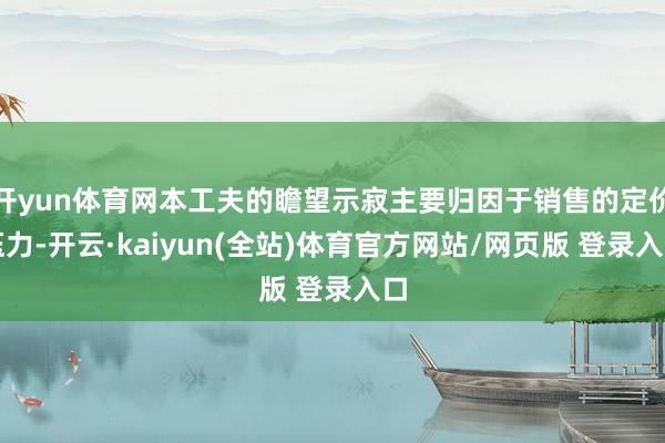 开yun体育网本工夫的瞻望示寂主要归因于销售的定价压力-开云·kaiyun(全站)体育官方网站/网页版 登录入口