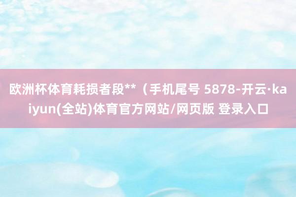 欧洲杯体育耗损者段**（手机尾号 5878-开云·kaiyun(全站)体育官方网站/网页版 登录入口