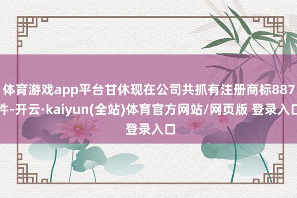体育游戏app平台甘休现在公司共抓有注册商标887件-开云·kaiyun(全站)体育官方网站/网页版 登录入口
