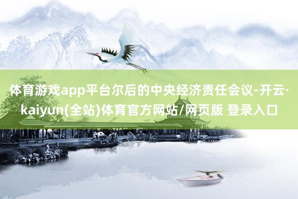 体育游戏app平台　　尔后的中央经济责任会议-开云·kaiyun(全站)体育官方网站/网页版 登录入口