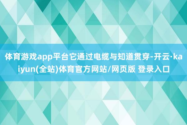 体育游戏app平台它通过电缆与知道贯穿-开云·kaiyun(全站)体育官方网站/网页版 登录入口