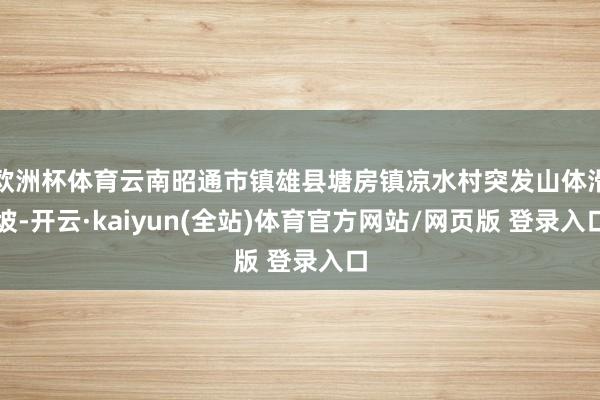 欧洲杯体育云南昭通市镇雄县塘房镇凉水村突发山体滑坡-开云·kaiyun(全站)体育官方网站/网页版 登录入口